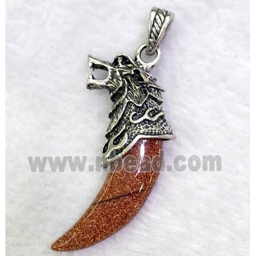 gemstone pendant, cattle horn