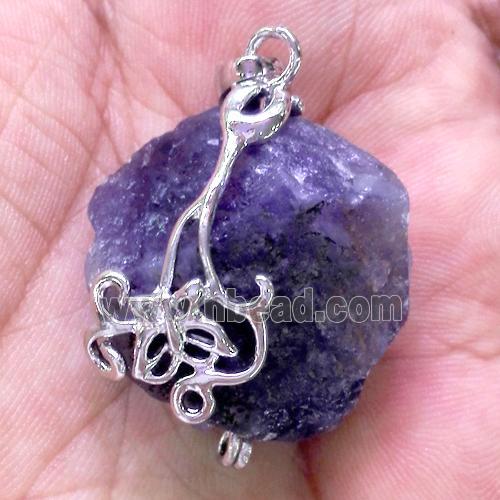 amethyst pendant, freeform