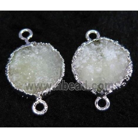 druzy quartz connector, round