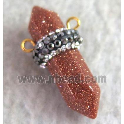 gold sand connector paved rhinestone