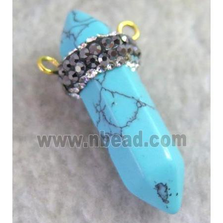 turquoise connector paved rhinestone