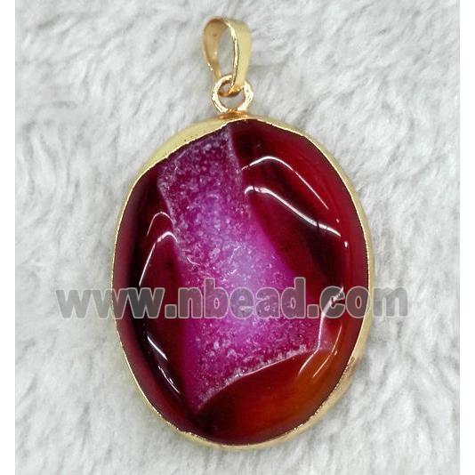 druzy agate pendant, freeform