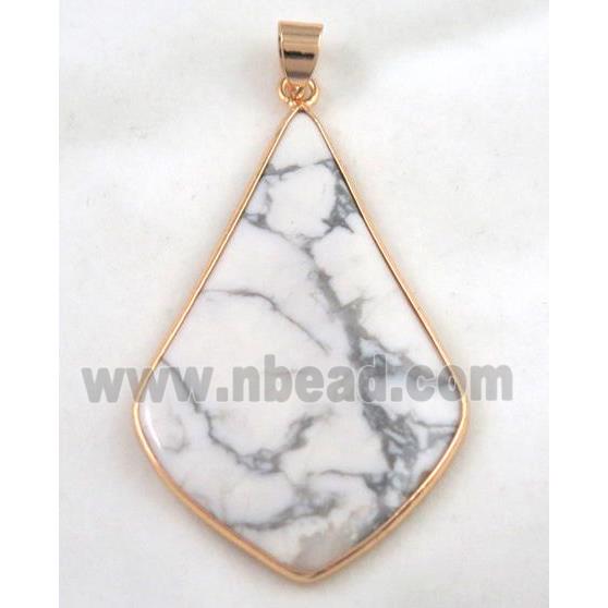 white turquoise pendant, colorfast