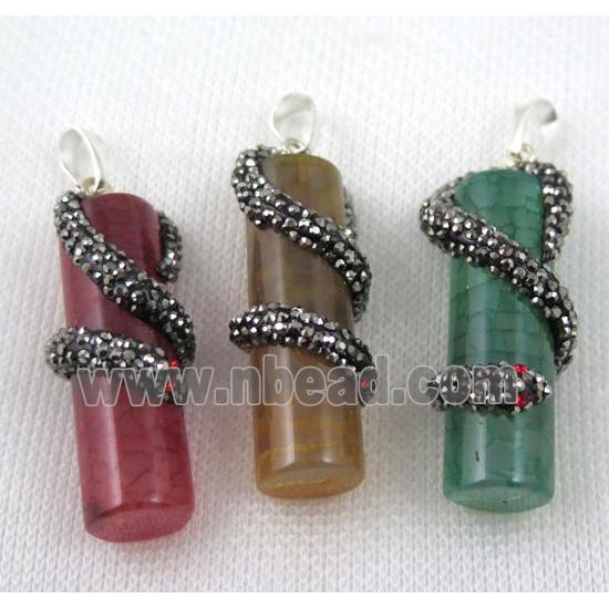 gemstone pendant paved rhinestone