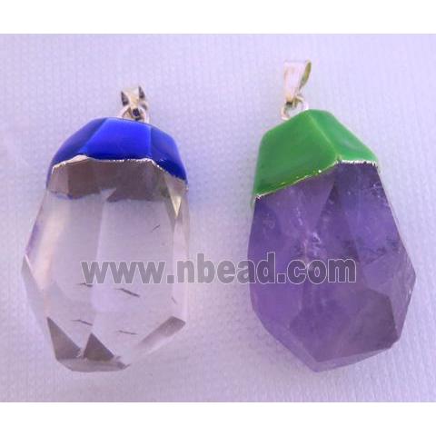 gemstone pendant, freeform