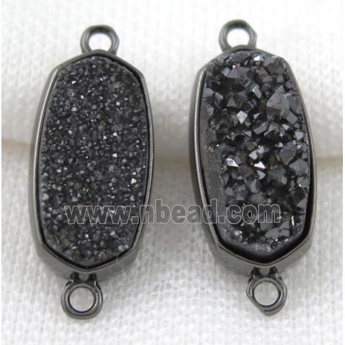 druzy quartz connector, black