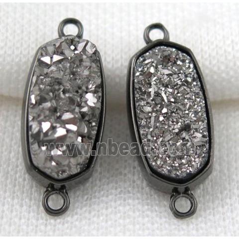 druzy quartz connector, black