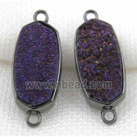 druzy quartz connector, black