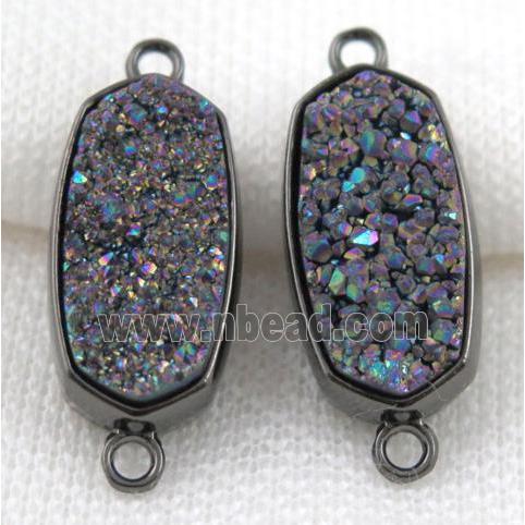 druzy quartz connector, black