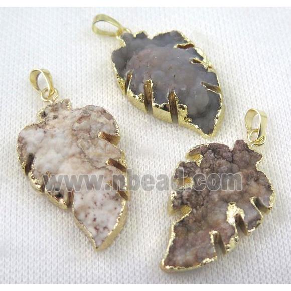 druzy sunagate pendant, gold plated