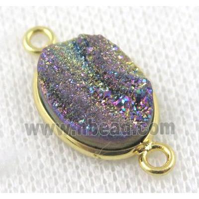 sunagate druzy connector, oval