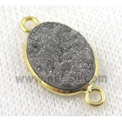 sunagate druzy connector, oval