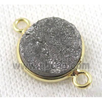 sunagate druzy connector, flat-round