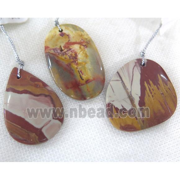 American jasper slice pendant, freeform