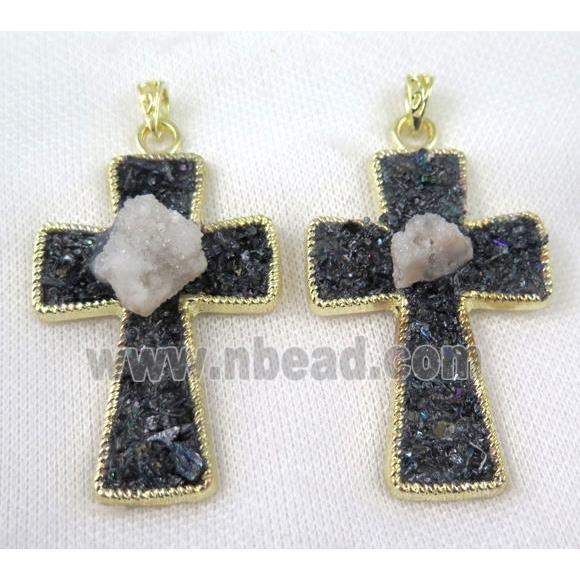 gemstone pendant, cross