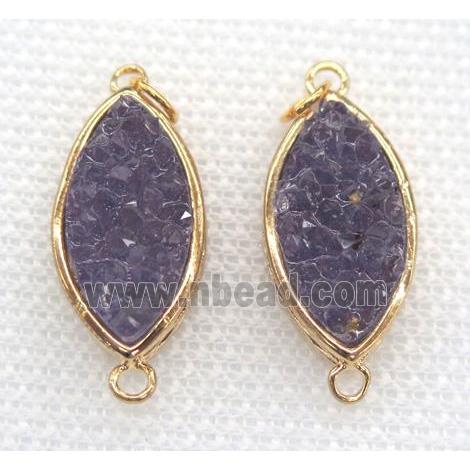 gemstone connector, oval, gold plated