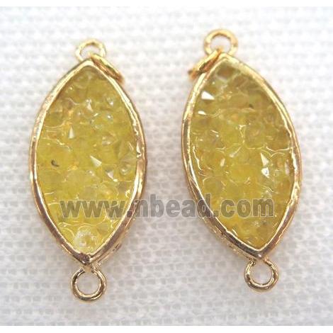 gemstone connector, oval, gold plated