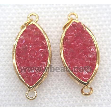 gemstone connector, oval, gold plated