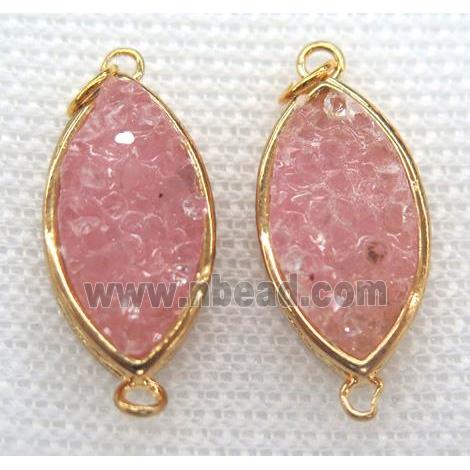 gemstone connector, oval, gold plated