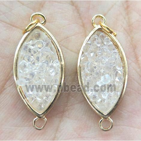 gemstone connector, oval, gold plated