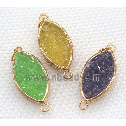 gemstone connector, oval, gold plated