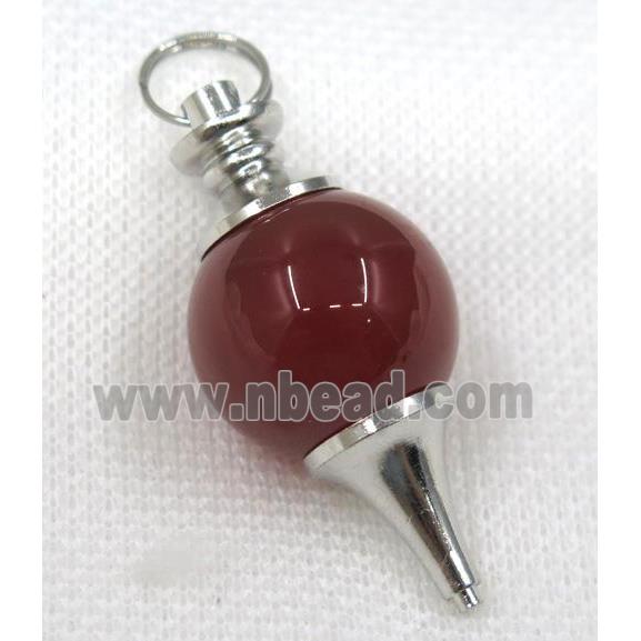 Red Agate Globe pendant, round