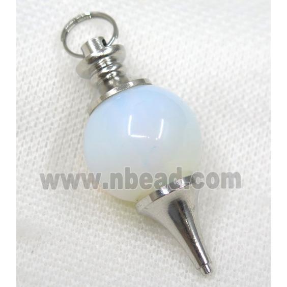 white Opalite Globe pendant, round