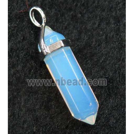 white opalite bullet pendant