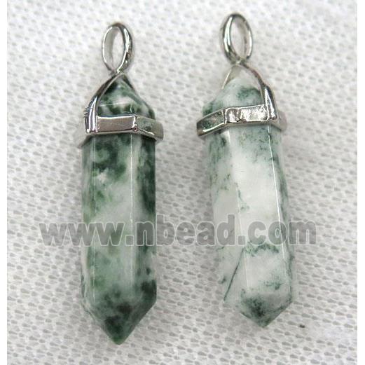 tree agate bullet pendant