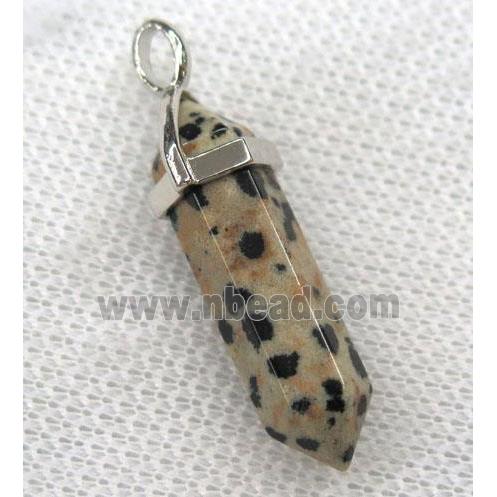 spotted dalmatian jasper bullet pendant