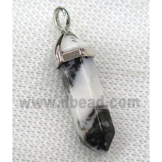 black Zebra Jasper bullet pendant