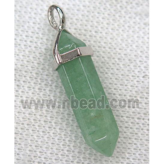 green aventurine bullet pendant