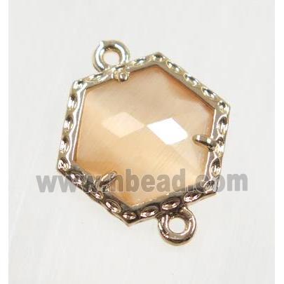 Chinese Crystal Glass connector, gold plated