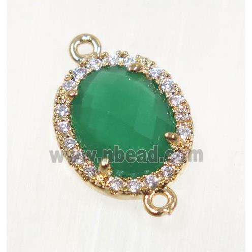 gemstone connector paved zircon, gold plated