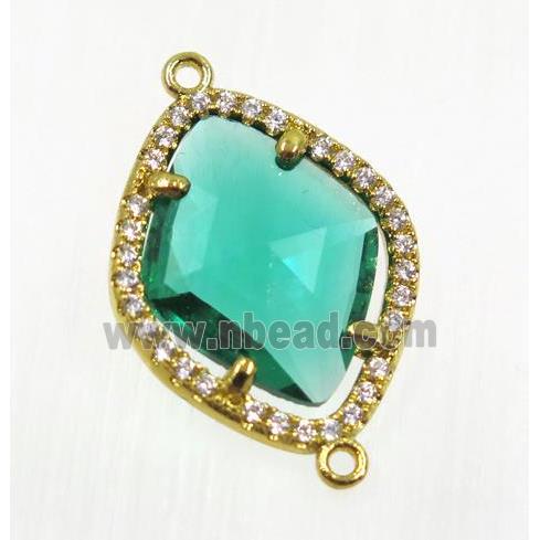 gemstone connector paved zircon, gold plated