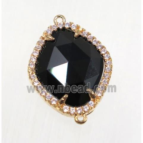 gemstone connector paved zircon, gold plated