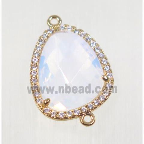 gemstone connector paved zircon, gold plated