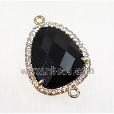 gemstone connector paved zircon, gold plated