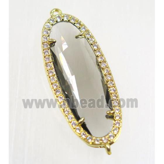 gemstone connector paved zircon, gold plated