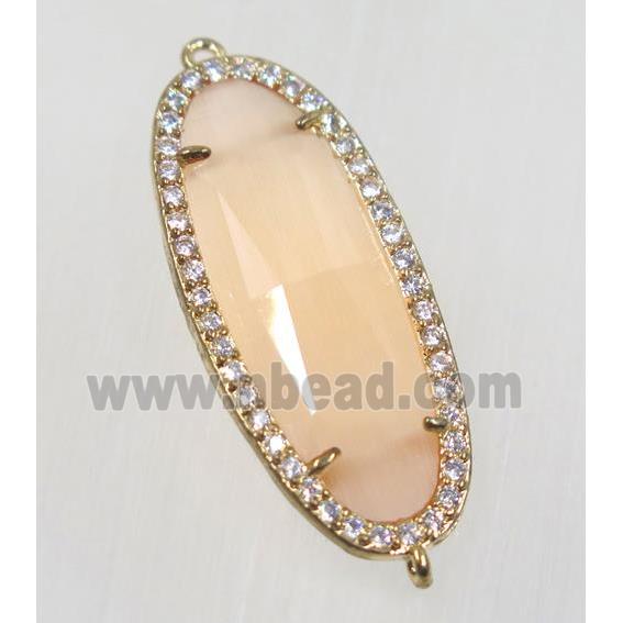 gemstone connector paved zircon, gold plated