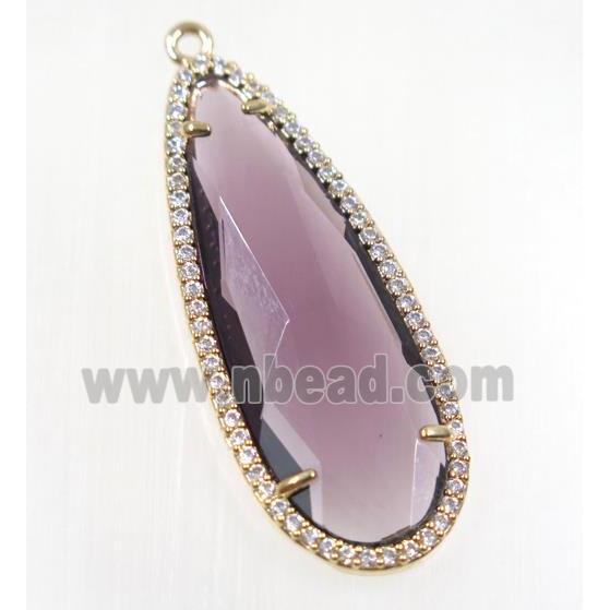 gemstone pendant paved zircon, gold plated