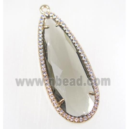 gemstone pendant paved zircon, gold plated