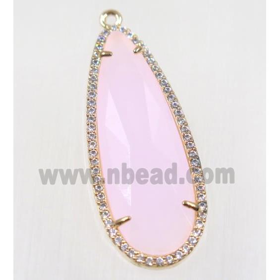 gemstone pendant paved zircon, gold plated