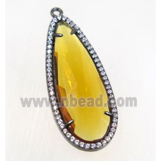 gemstone pendant paved zircon, black plated