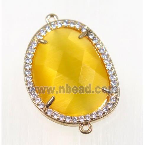 gemstone connector paved zircon, gold plated