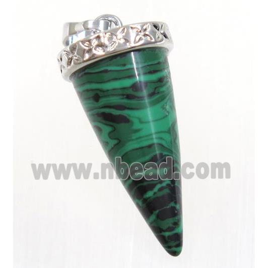 green malachite bullet pendant