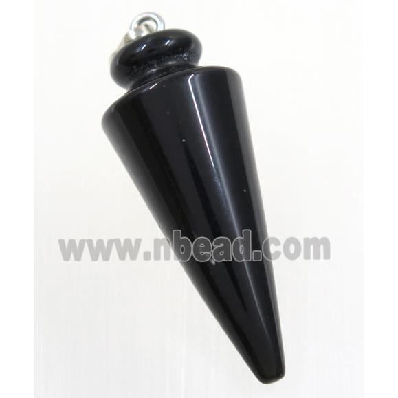 black agate bullet pendant