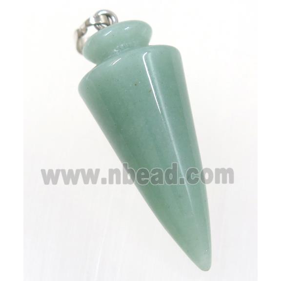 green aventurine bullet pendant