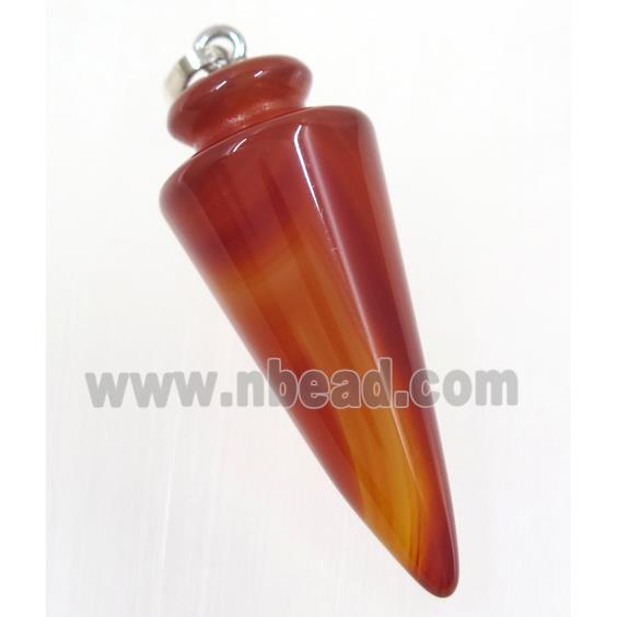 red agate bullet pendant