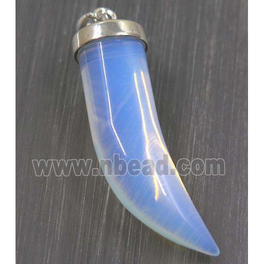 white opalite horn pendant